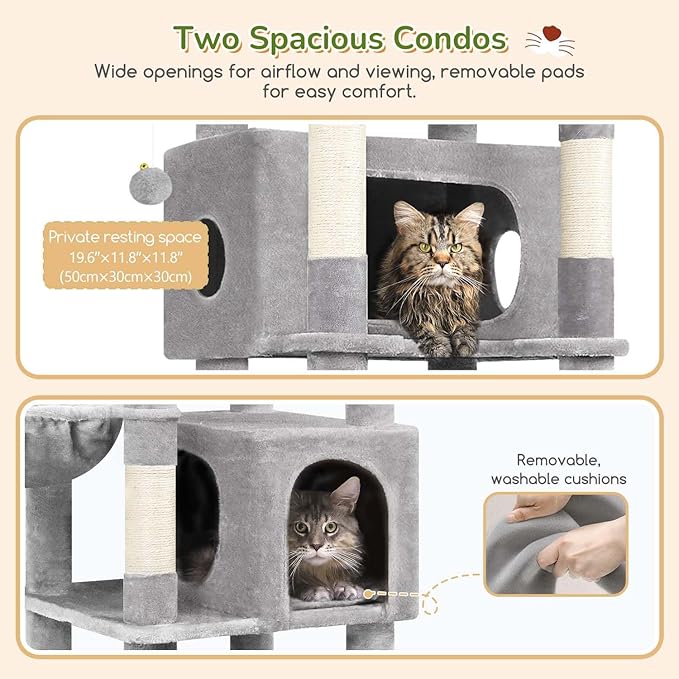 Globlazer Heavy Duty Cat Tree, 74in Sturdy Cat Tower - Image 2