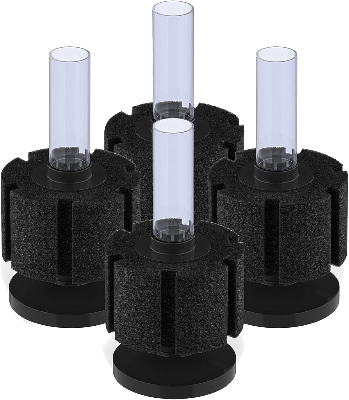 Pawfly Aquarium Bio Sponge Filter Quiet Betta Fry Shrimp and Small Fish Foam Filter for Fish Tank up to 30 Gallons, 4 Pack