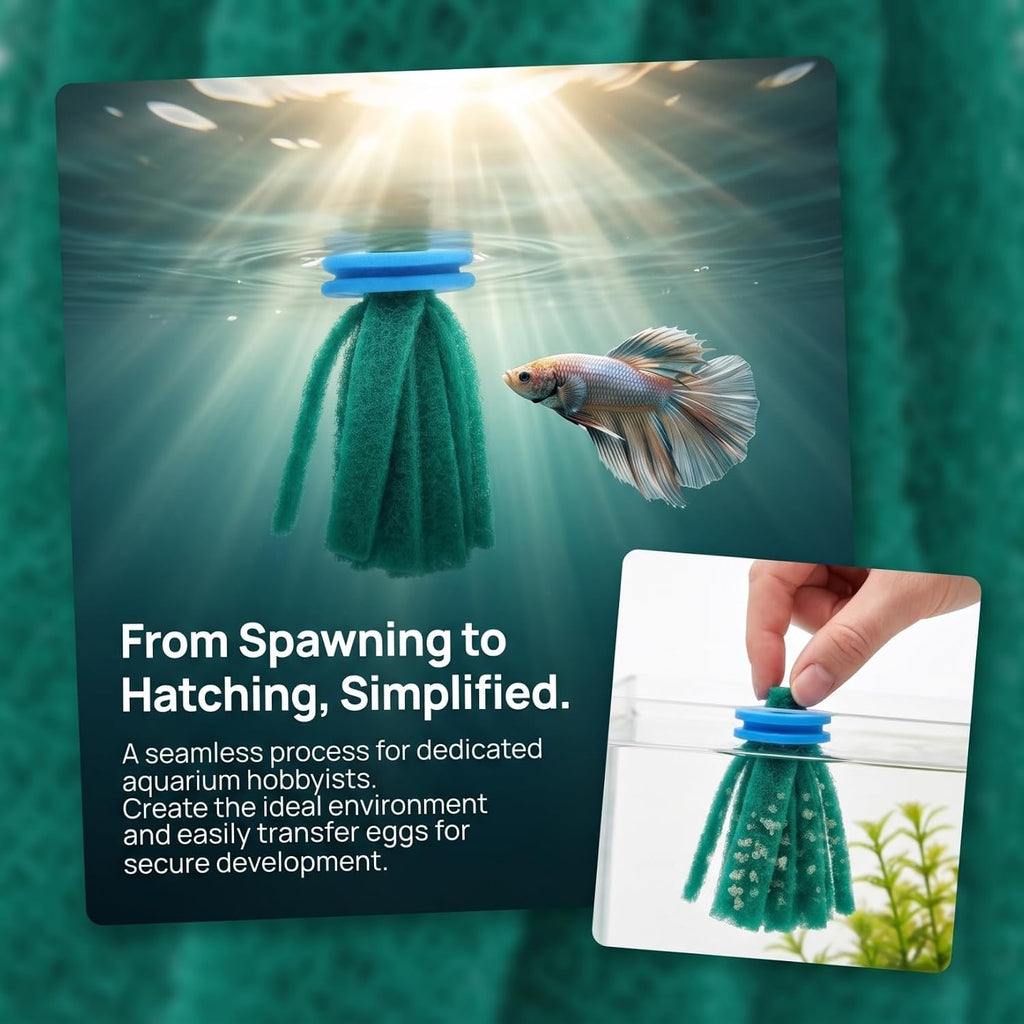 Homoyoyo10Pcs Fish Egg Collector Spawning Mop, Replacement Breeder Mop Floating Aquarium Breeding Tool for Betta Guppy Killifish Egg Laying Species Fish Tank Aquarium Fry Hiding Decorations Green