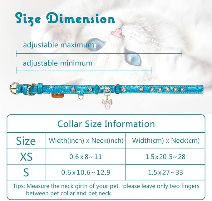 PetsHome Cat Collar, Dog Collar, PU Leather Adjustable Pet Collar - Image 7