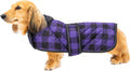 Waterproof Warm Thermal Quilted Dachshund Coat with Warm Fleecy Lining Inside,Outdoor Dog Apparel with Adjustable Bands for Small,Medium Dog-Purple-M