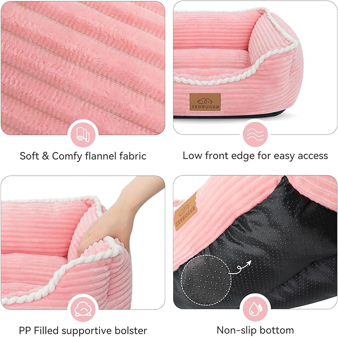 Cat Dog Bed for Pets, Rectangle Pet Bed Gift for Puppy and Kitten, Machine - Image 5