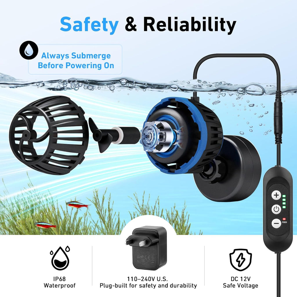 AQQA Magnetic Wave Maker for Aquarium - DC 12V Circulation Pump
