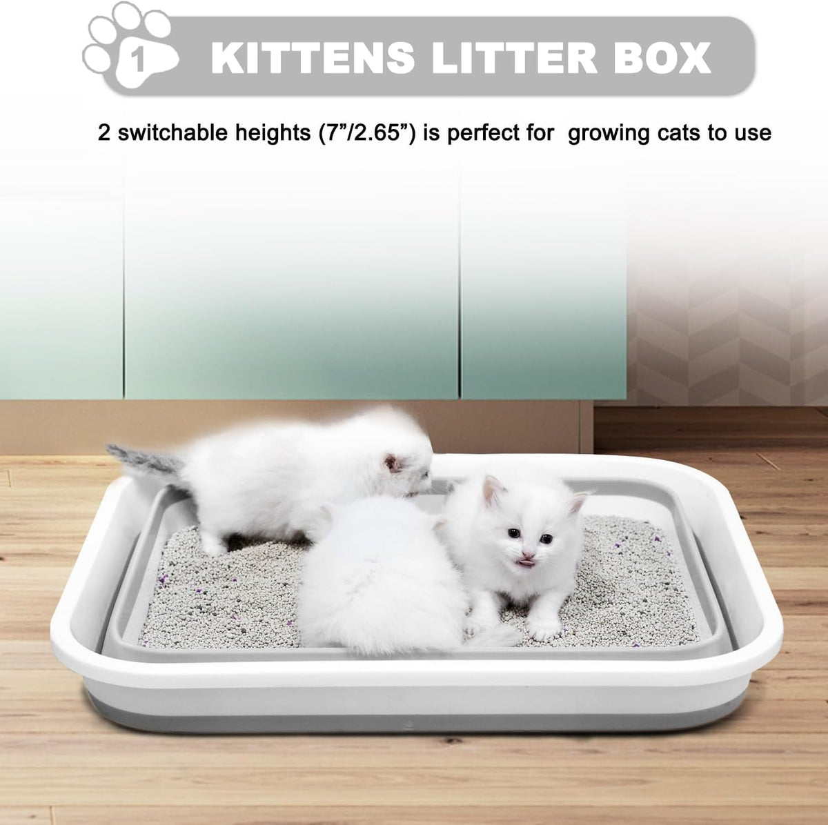 Low Entry Senior Cat Litter Box for Arthritic, Frail and Disabled Cats
