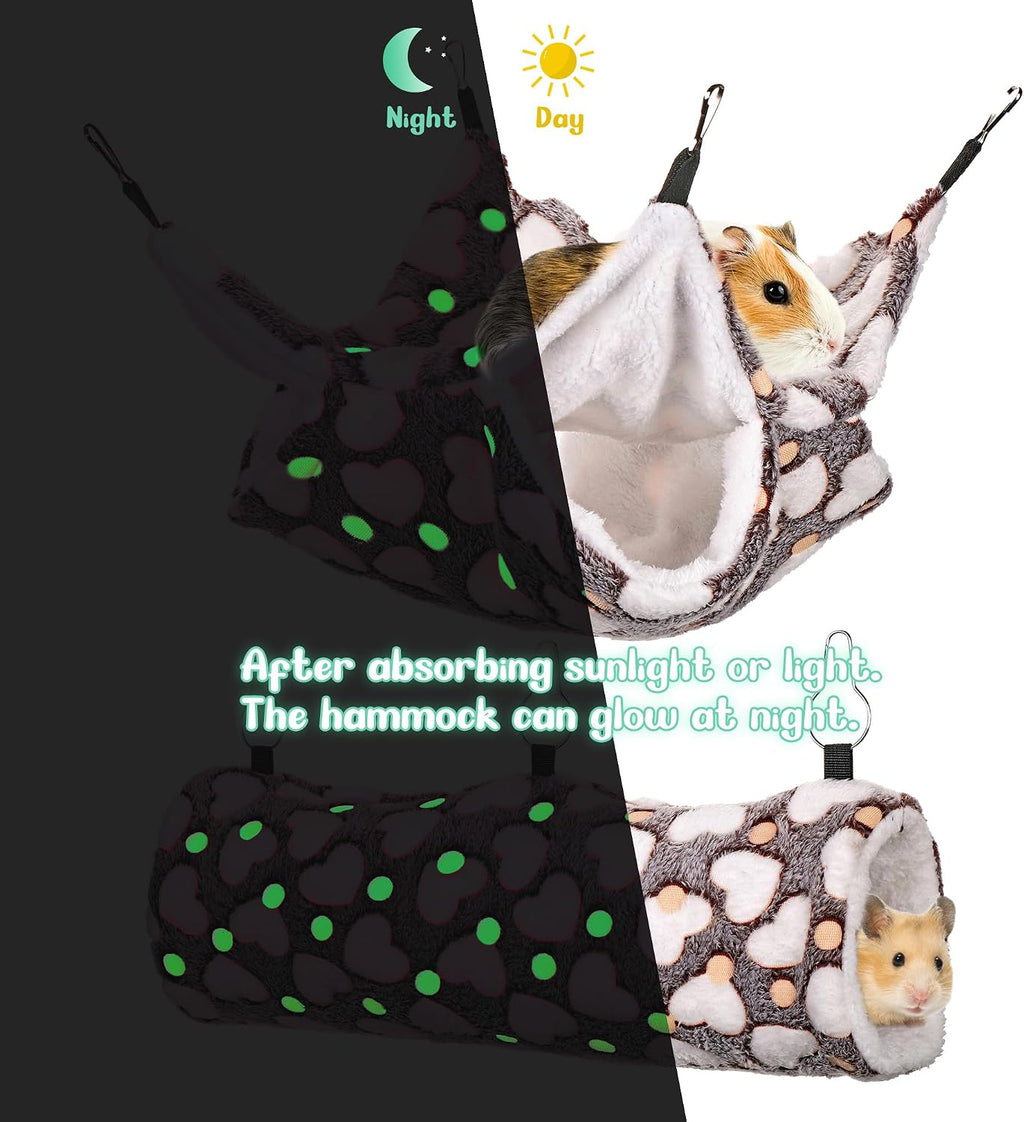 Noctilucent Luminous Brown Guinea Pig Rat Hammock Bunkbed Hanging Tunnel