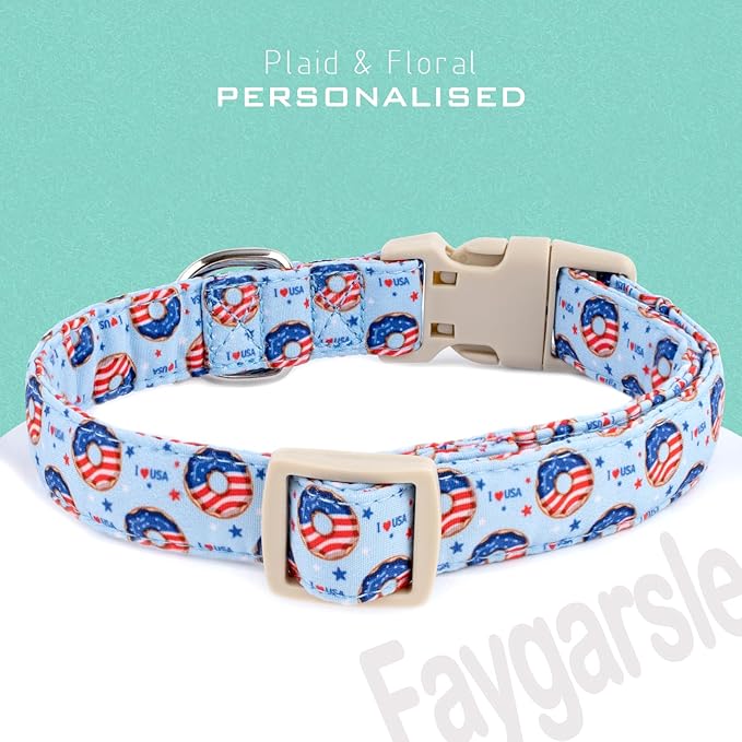 Faygarsle Patriotic Dog Collar, 4th of July Design, American Flag Pattern - Image 2