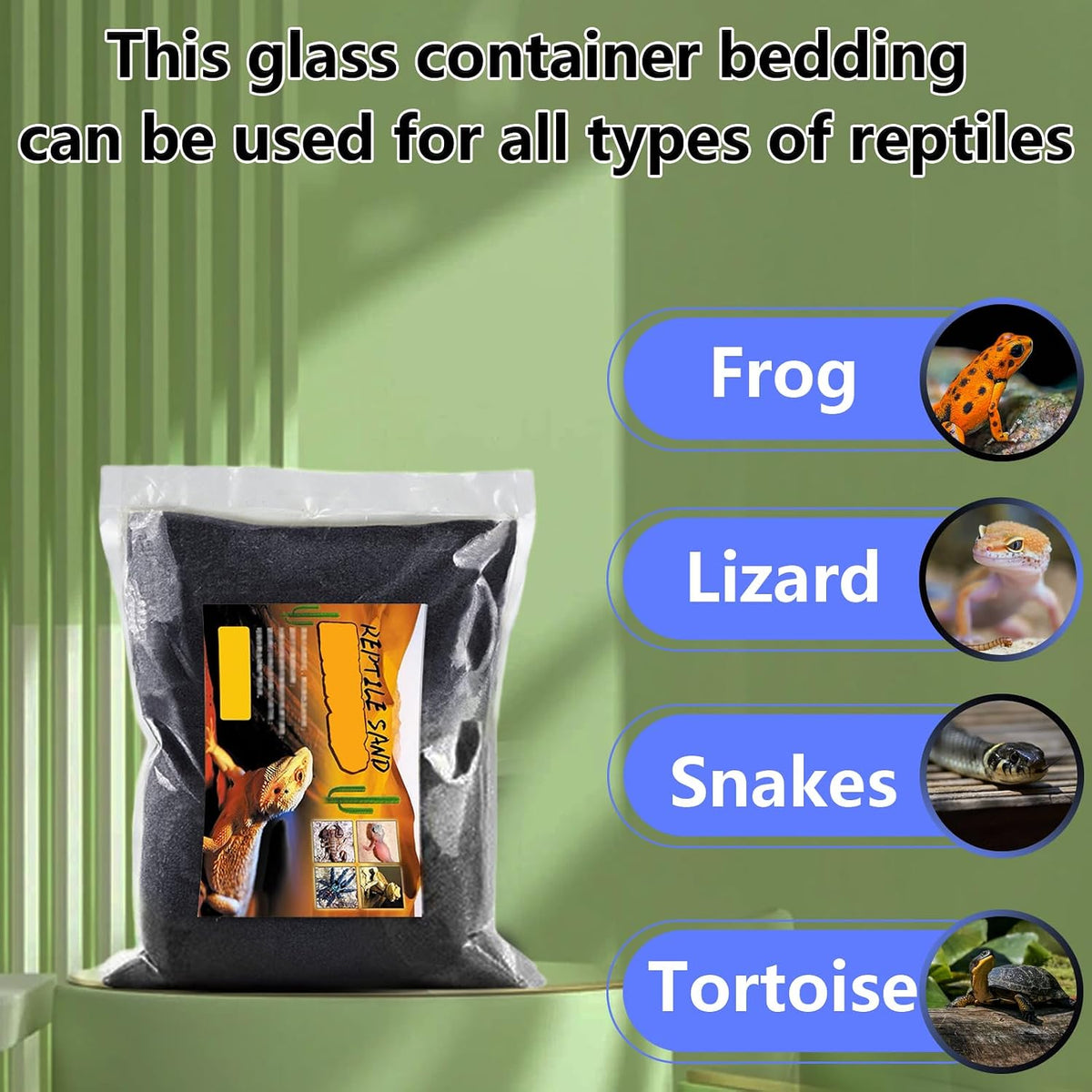 BNOSDM Reptile Sand,2.2lb Bearded Dragons Sands Substrate Bedding,Lizard Black Desert Blend Sands for Snakes Geckos Tortoises Turtle Tarantula Hermit Crab Scorpion Invertebrates