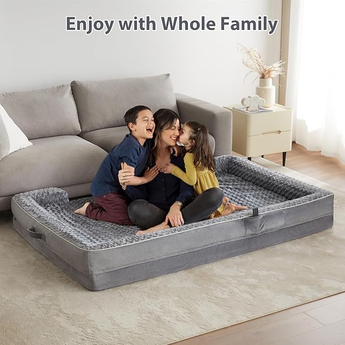 WNPETHOME Human Dog Beds for People Adults, Washable Faux Fur Nap Bed Adult - Image 4