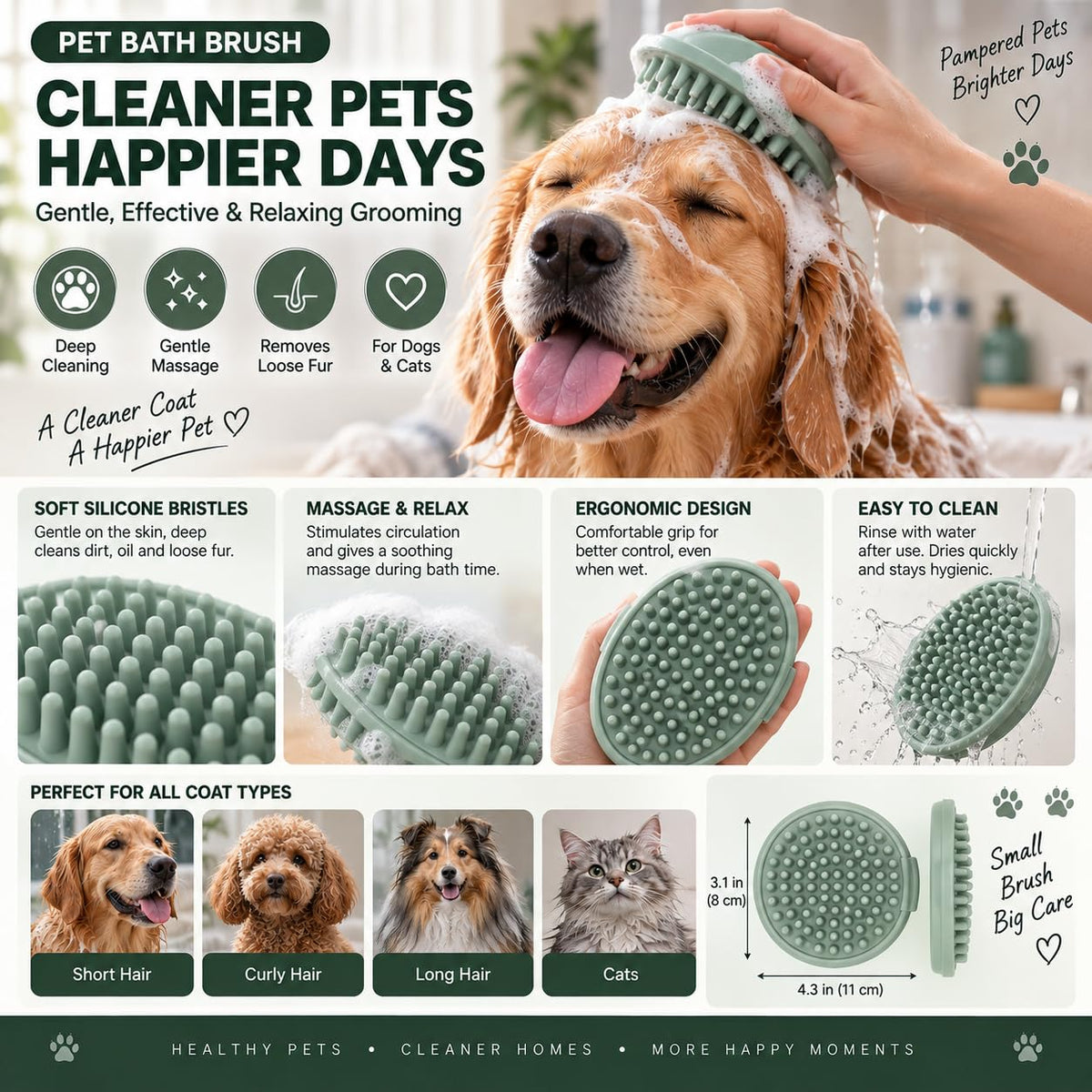 Pet Grooming Kit for Dogs & Cats, 8-in-1 Dog Grooming Kit with Travel Case, Collapsible Bowl, Deshedding Brush, Slicker Brush, Nail Clipper & Toothbrush