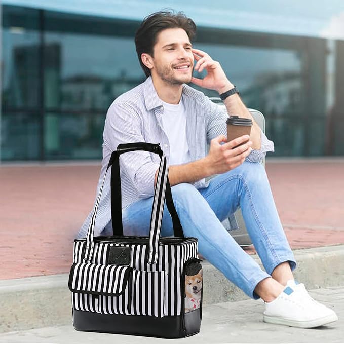 Cat Carrier, Dog Carrier, Pet Carrier, Foldable Waterproof Premium PU Leather - Image 7