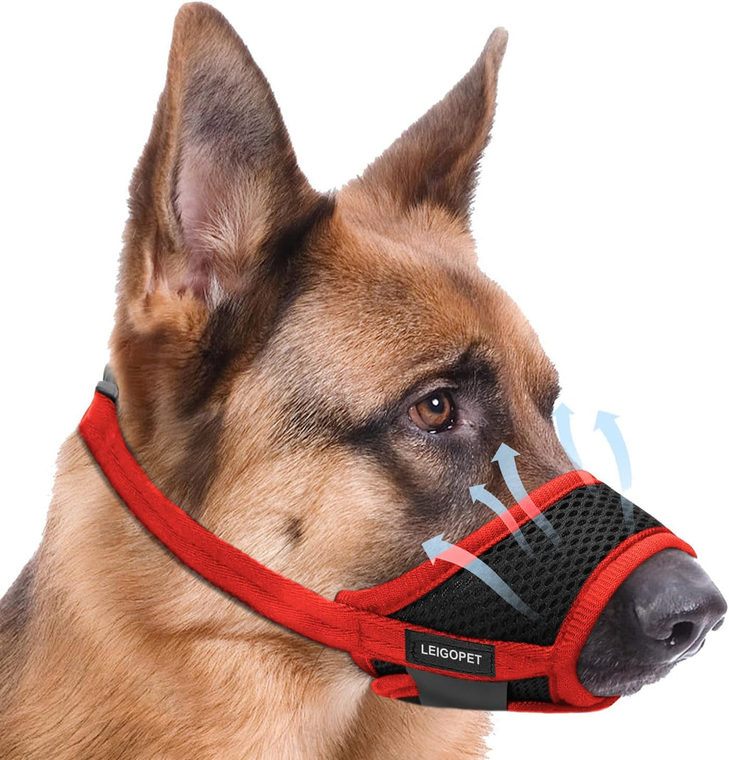 Dog Muzzle for Medium Dogs, Breathable Mesh, Black, M