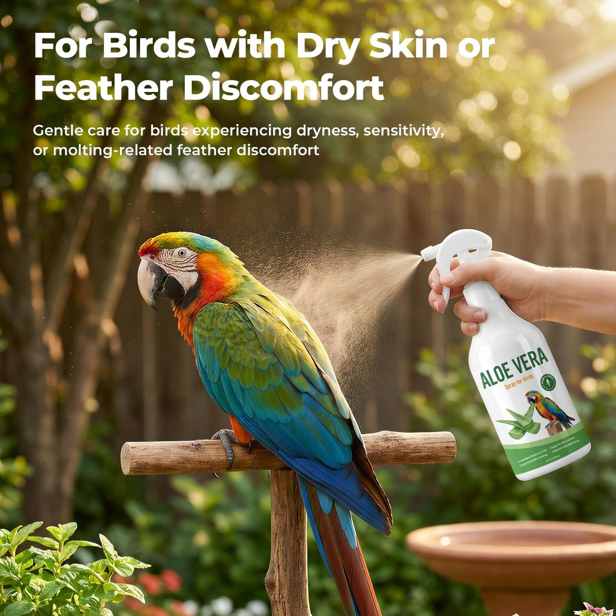 Aloe Vera Spray for Birds, Bird Bath Mist for Parrots & Pet Birds