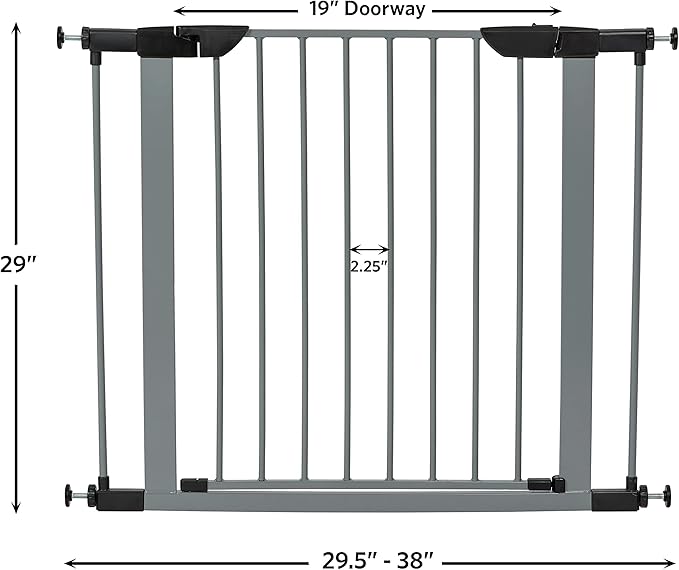 MidWest Homes for Pets 29-Inch High Walk-thru Pressure Mounted Gray Steel Dog - Image 8