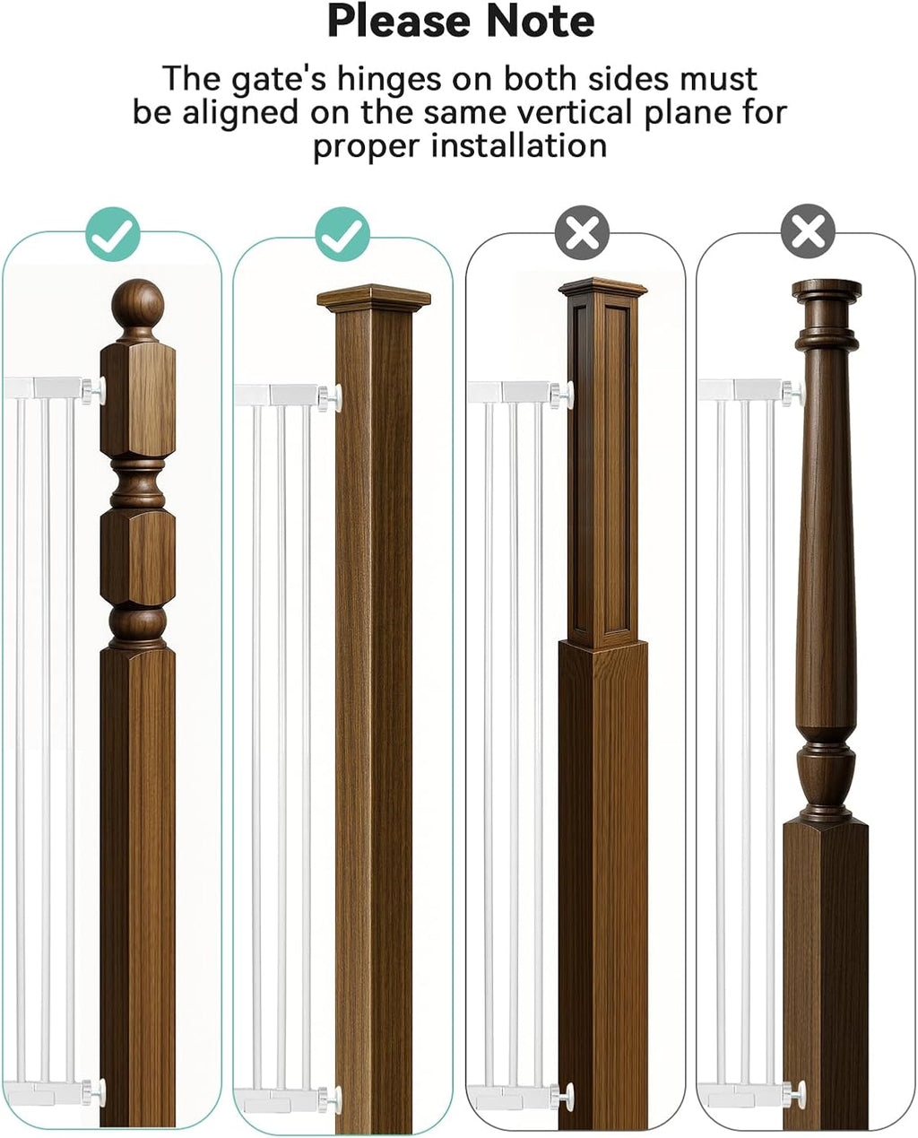 COMOMY 42" Extra Tall Baby Gate for Stairs, Fits 29.5" to 40.6" Openings
