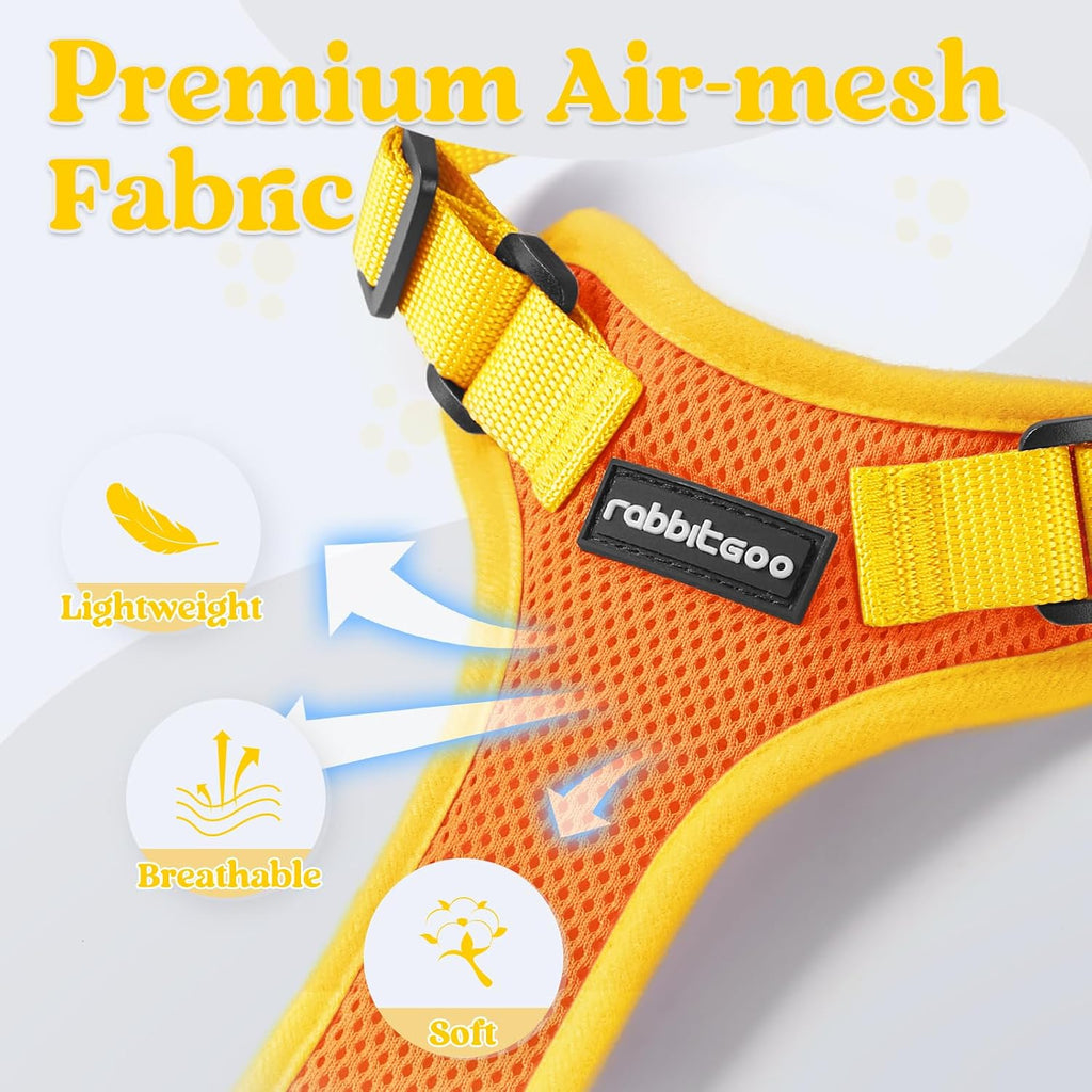 rabbitgoo Cat Harness and Leash Set, Soft Breathable Vest, Orange & Yellow