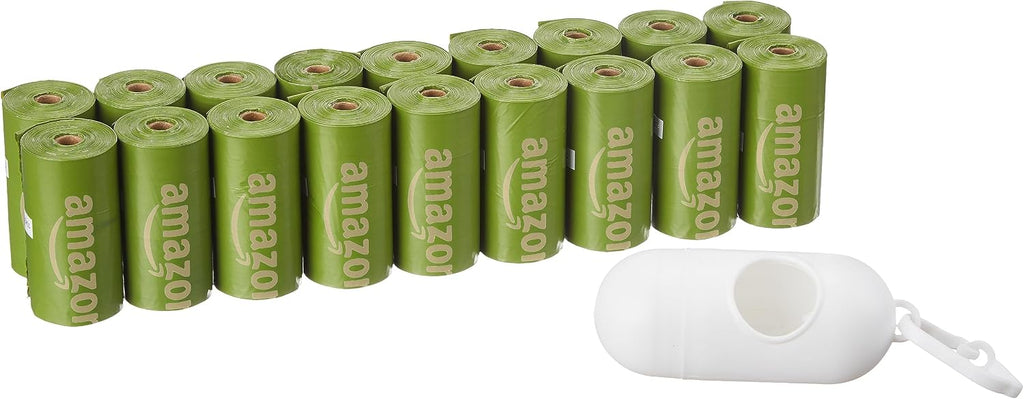 Amazon Basics Premium Leak Proof Dog Poop Bags with Dispenser and Leash Clip, Brazilian Mango Scented, 13" x 9", 810 Count (54 Rolls of 15)