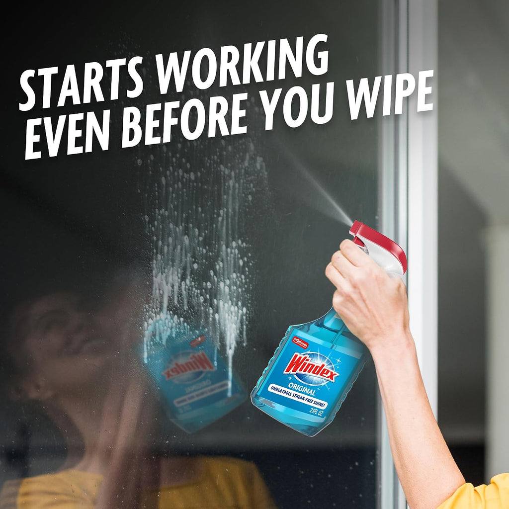 Windex Glass & Window Cleaner Spray Bottle, Original, 23 oz (6-Pack)