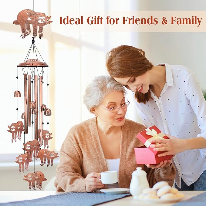 Sloth Wind Chimes for Outside, Sloth Gifts for Women/Men/Sympathy Gift/Memorial - Image 5