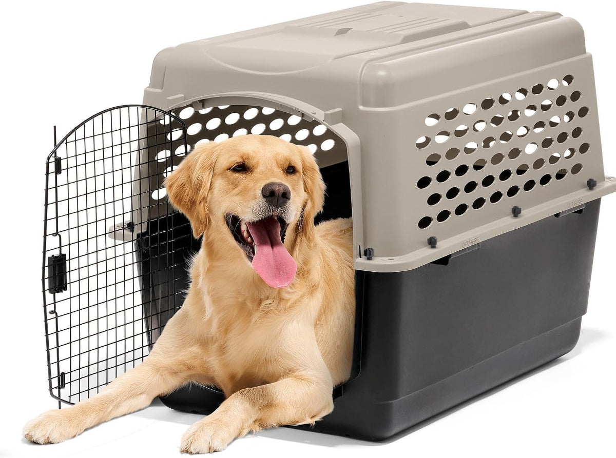 Petmate Vari Dog Kennel, Carrier for Large Dogs, 40in, Taupe and Black