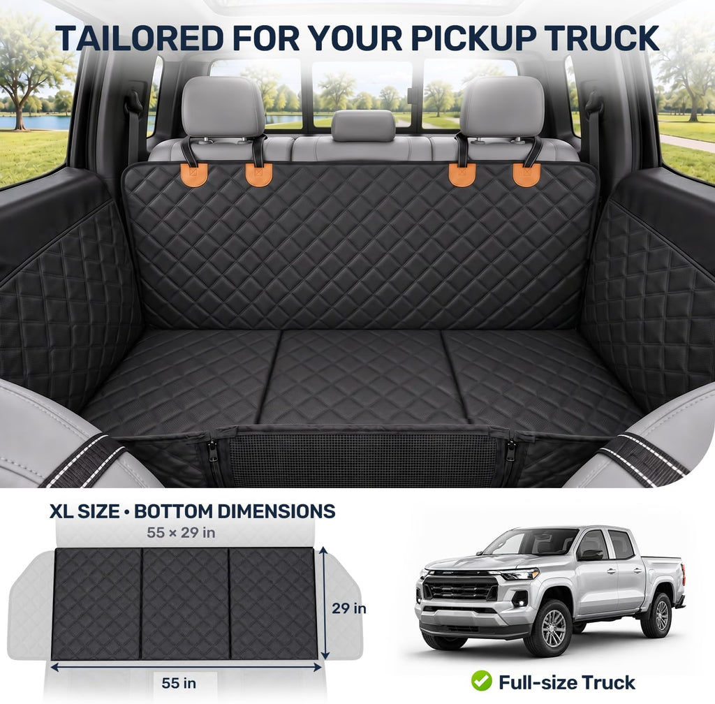 Zanch Pet Liner for Pickup Truck, Stable Hard Bottom Dog Cover