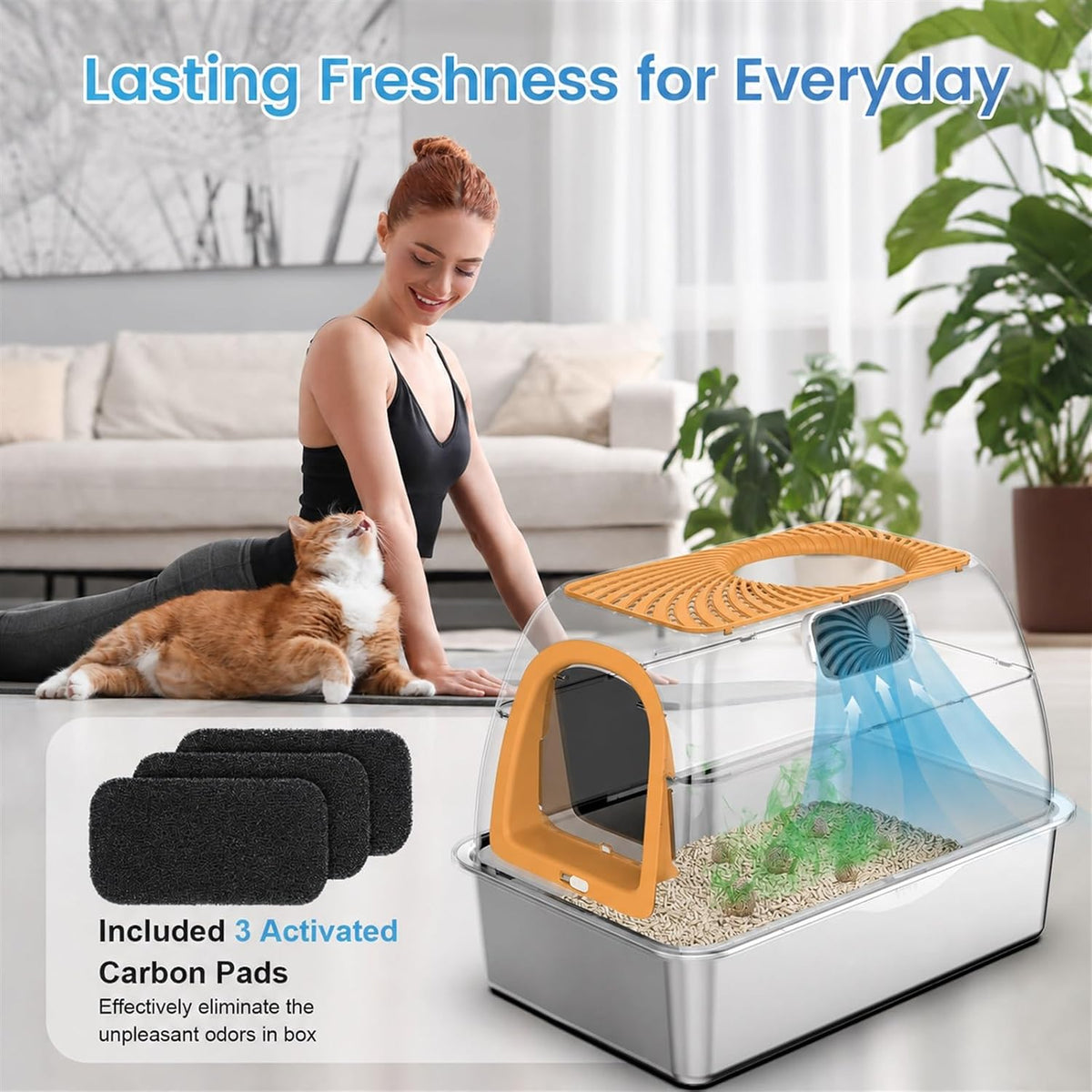 SuzziPaws Stainless Steel Litter Box Dog-Proof Leak-Proof for Multi-Cats