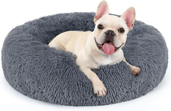 rabbitgoo Dog Bed for Small, 24 inches Machine Washable, Fluffy Donut Pet Bed by rabbitgoo