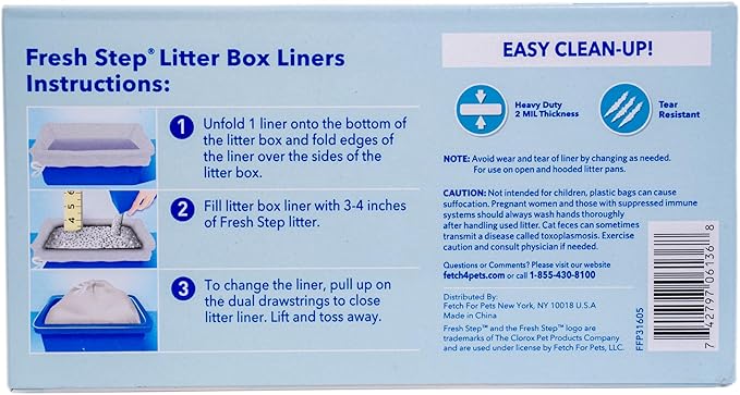 Fresh Step Drawstring Cat Litter Box Liners, Unscented Heavy Duty Kitty Litter - Image 5