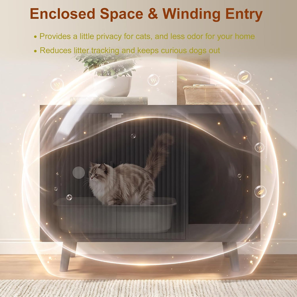 Cat Litter Box Enclosure, 30.7" Hidden Litter Box Furniture
