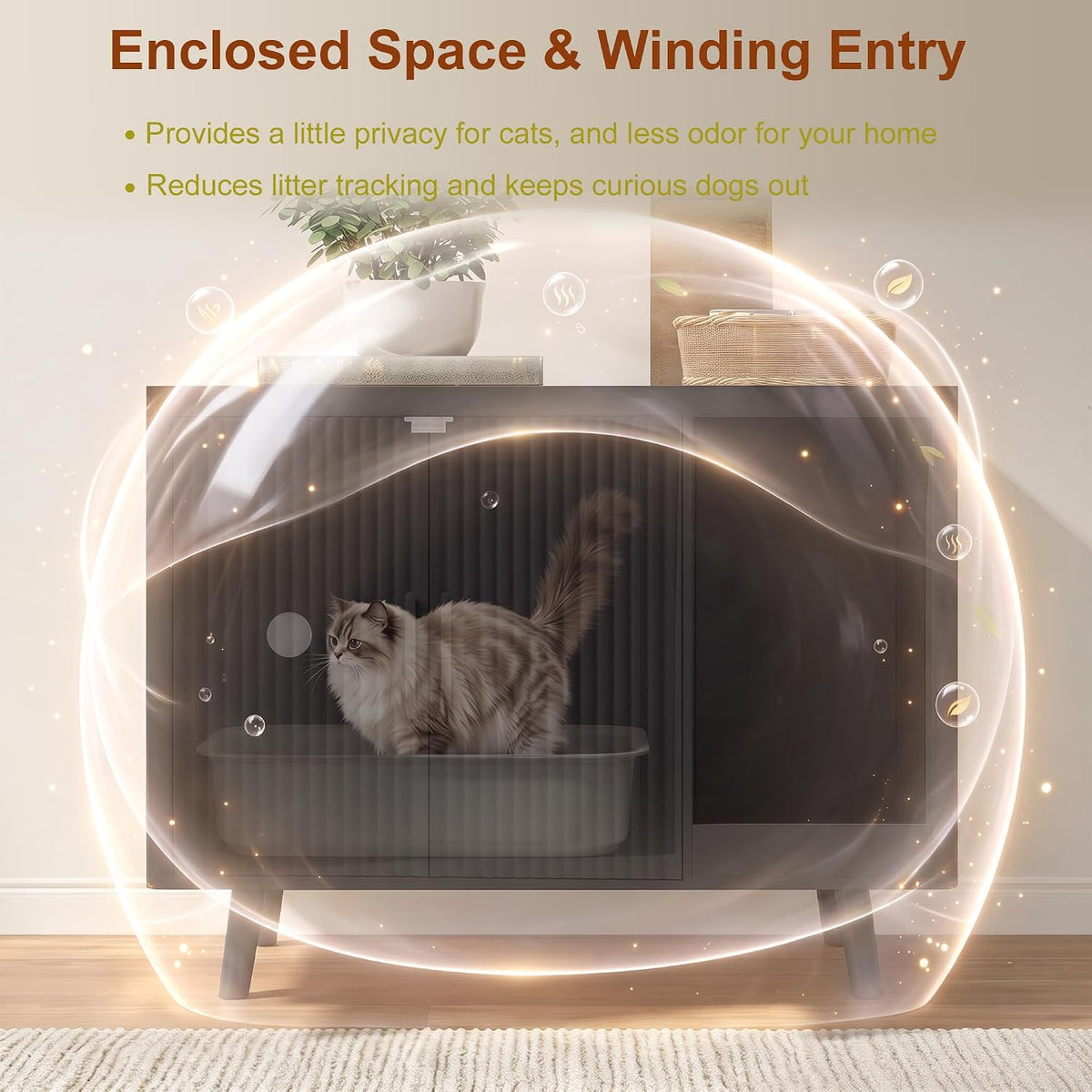 Cat Litter Box Enclosure, 30.7" Hidden Litter Box Furniture