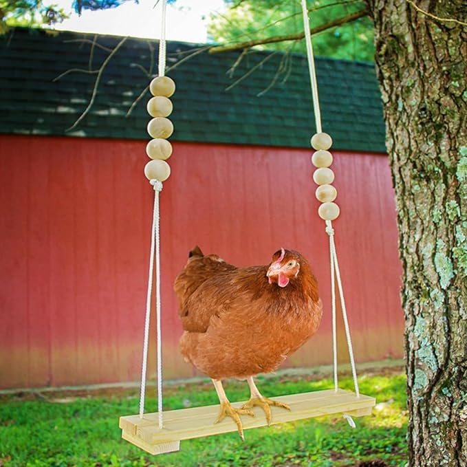 1 Pack Wooden Chicken Swing Toy, Rooster Swing - Image 6