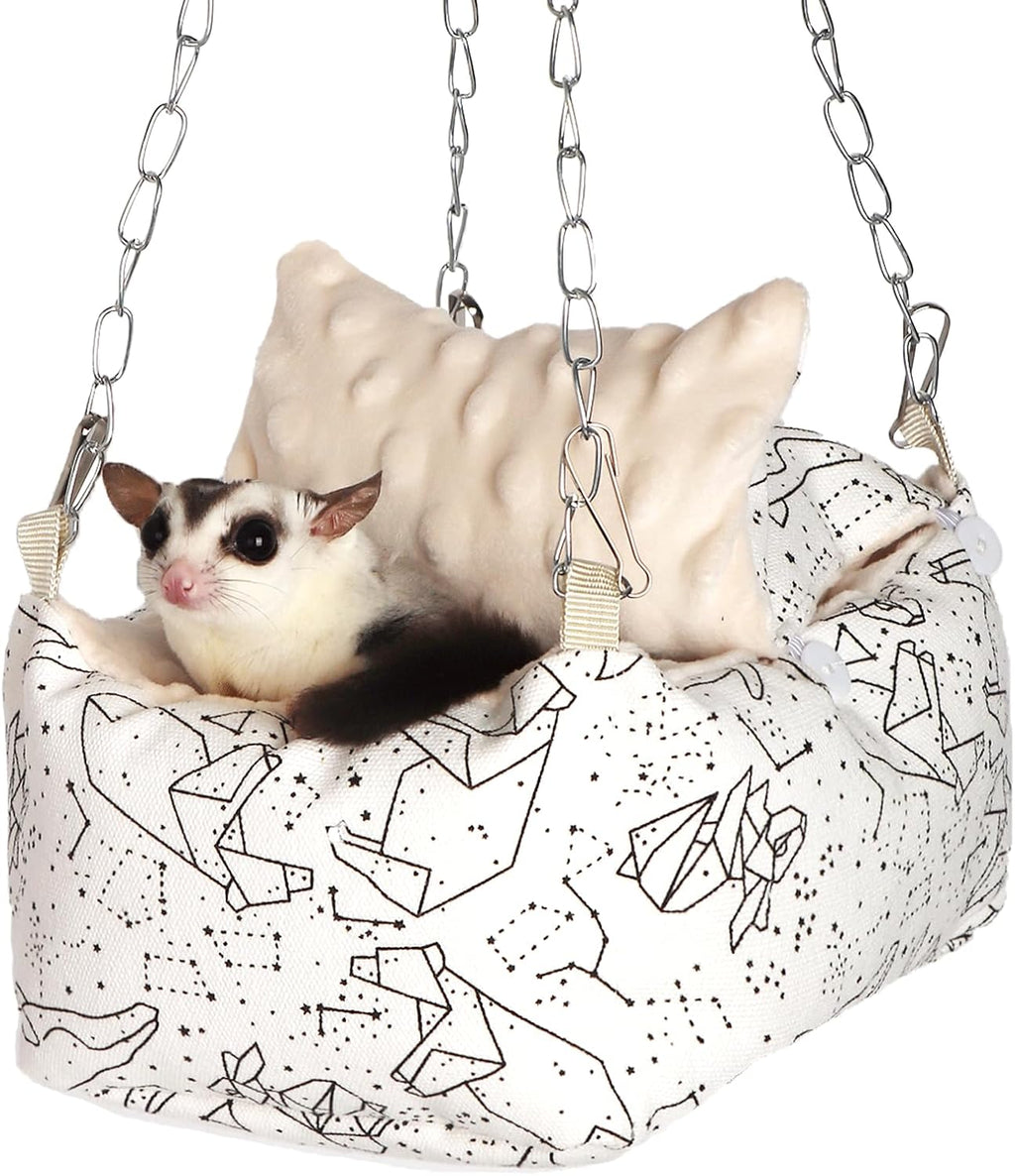 Sugar Glider Bonding Pouch,Hamster Bed with Beaded Fleece Lining,Syrian Hamster Habitat Mini House,Play and Sleeping - Pet Hideout