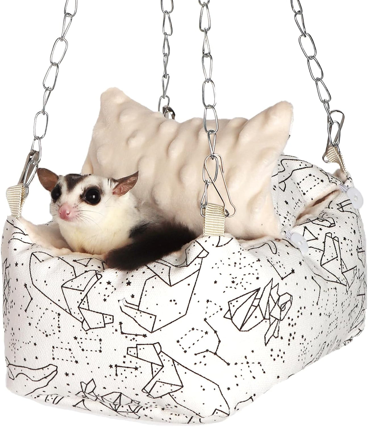 Sugar Glider Bonding Pouch,Hamster Bed with Beaded Fleece Lining,Syrian Hamster Habitat Mini House,Play and Sleeping - Pet Hideout
