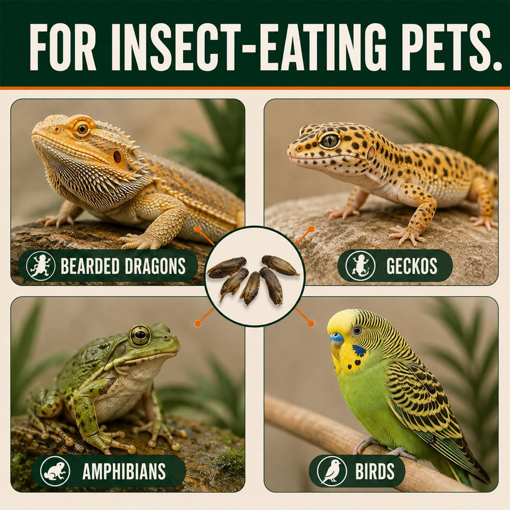 Classic Flock 3.5 oz Freeze Dried Crickets for Bearded Dragons Reptile Food