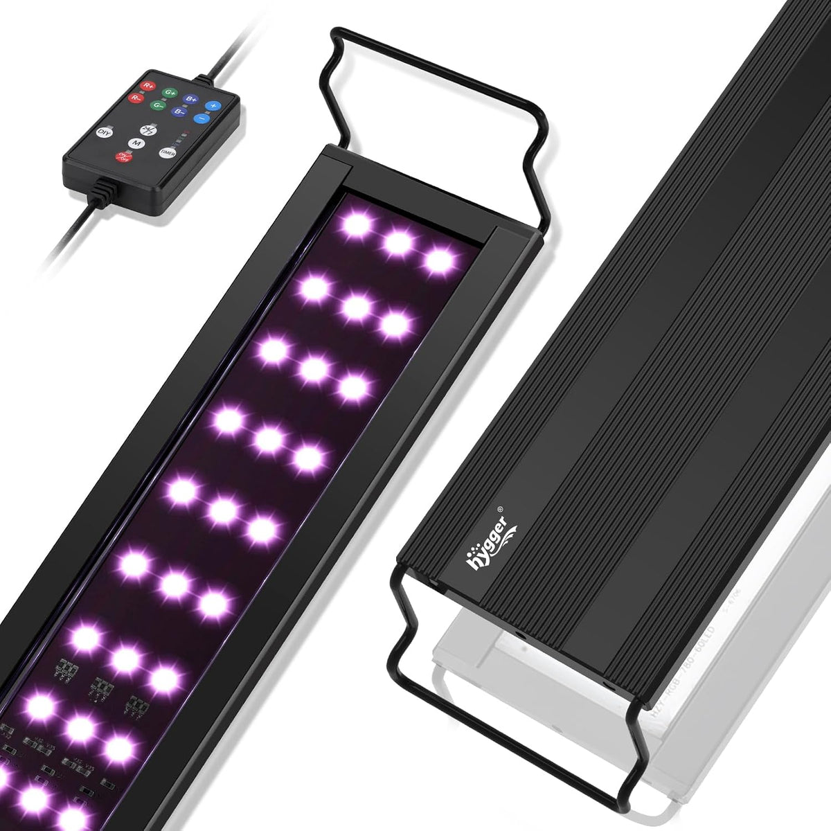 hygger LED Aquarium Light, 26W Full Spectrum Fish Tank Light with Multi-Color Timer DIY Mode 24/7 Natural Mode, Adjustable Brightness, Aquarium Plant Light with Extendable Brackets for 32~37IN Tank