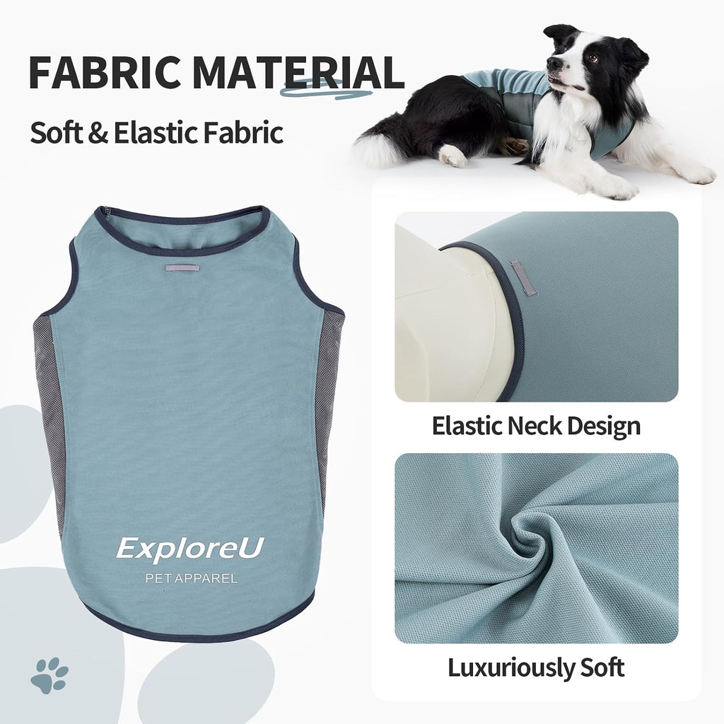 Dog Cooling Vest with Soft Stretchy Sun Protection,Misty Glade,XL