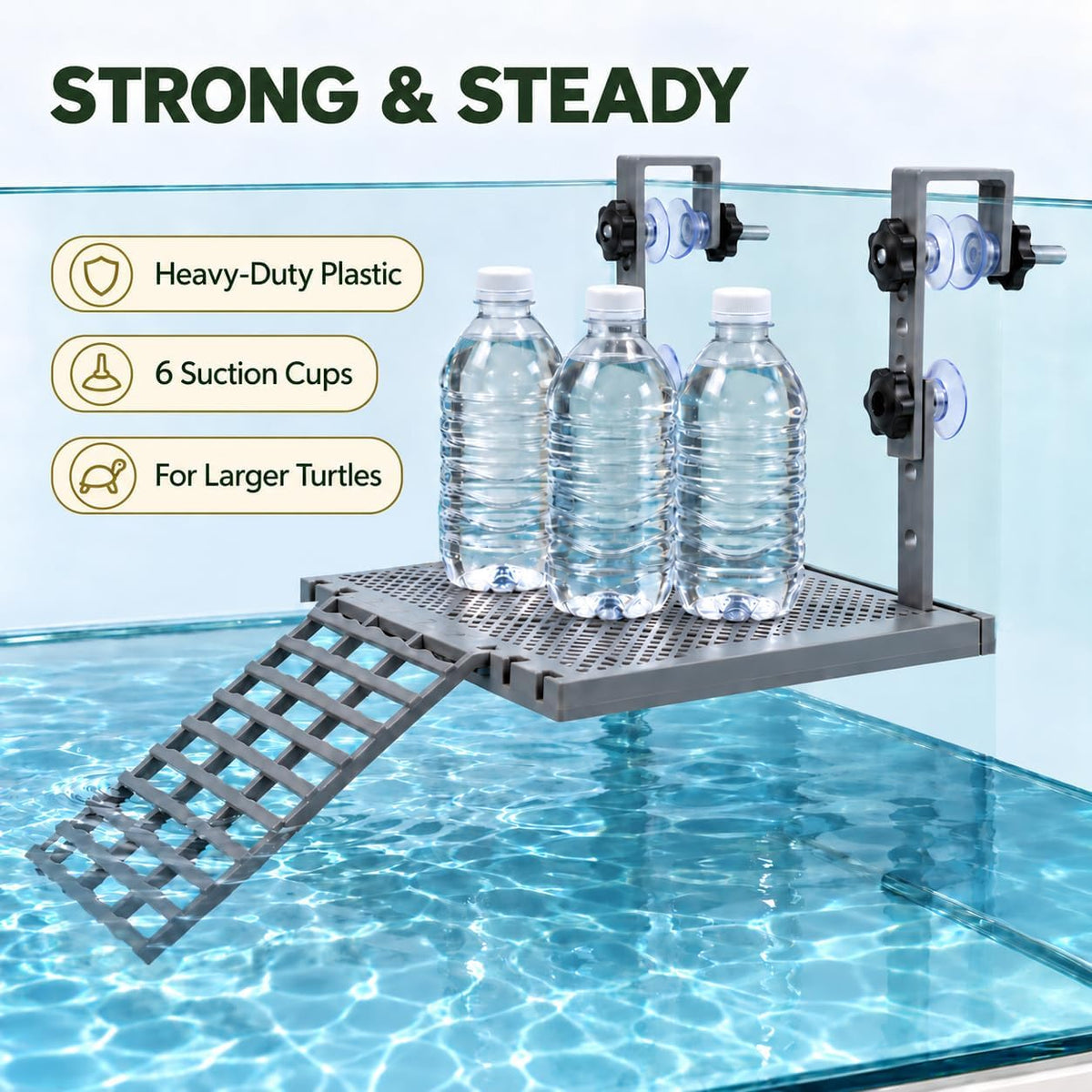 Hanging Turtle Basking Platform with Ramp, Turtle Tank Accessories