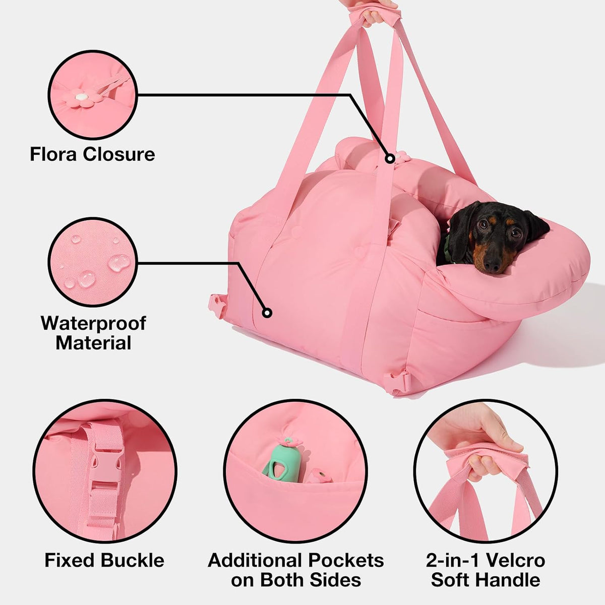 VETRESKA Dog Carrier Dog Car Seat for Small Dogs Washable Cat Carrier