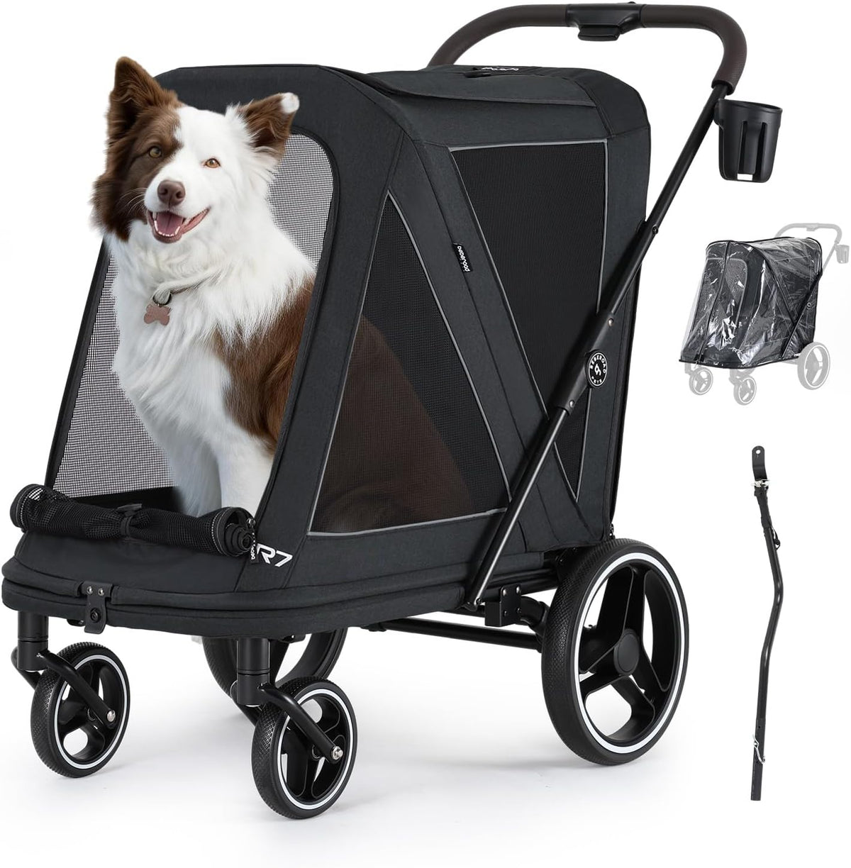 Beberoad Dog Stroller for Medium Dogs, 2-in-1 Pet Stroller & Bike Trailer