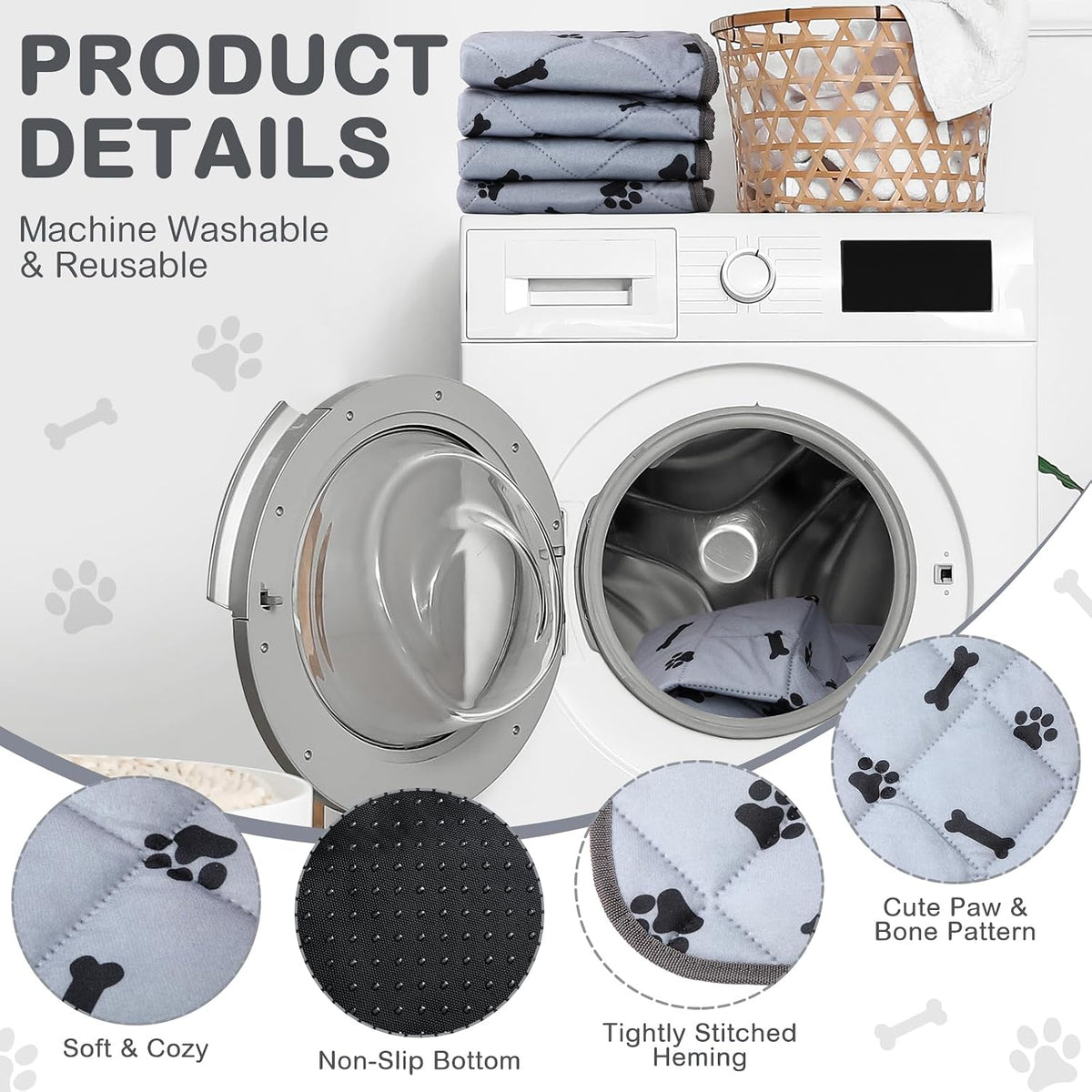 Namalu 4 Pack Self Warming Cat Bed Self Heating Cat Mat 18 x 24 Inch Self Warming Dog Cat Bed Pad Heat Reflective Soft Dog Crate Pad Anti Slip Thermal Pet Mat Washable for Outdoor Indoor Pets