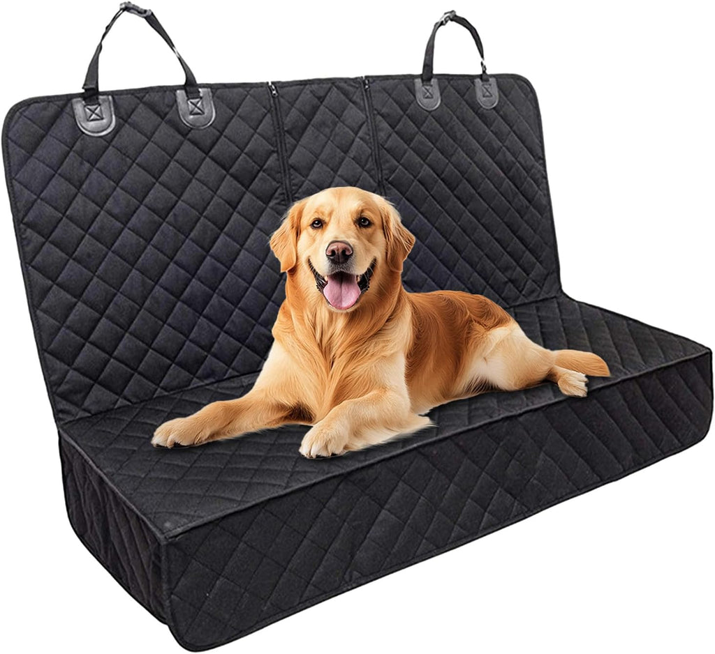 Dog Car Seat Cover for Backseat, Scratchproof & Waterproof Pet Bench Car Seat Covers, Auto Rear Seats Cover Fits Armrest & Seatbelt, Nonslip Backseat Protector for Cars Trucks SUVs
