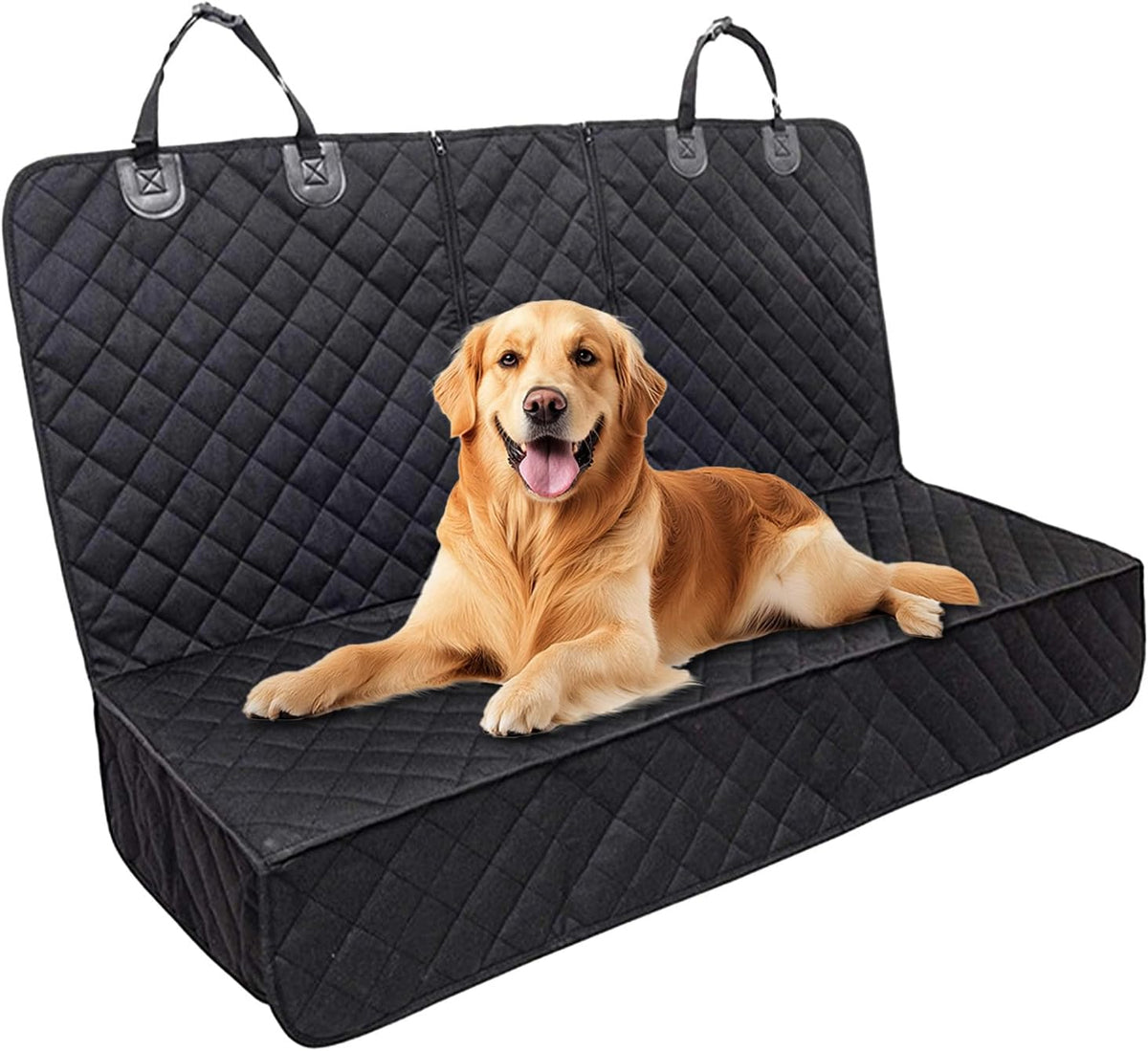 Dog Car Seat Cover for Backseat, Scratchproof & Waterproof Pet Bench Car Seat Covers, Auto Rear Seats Cover Fits Armrest & Seatbelt, Nonslip Backseat Protector for Cars Trucks SUVs