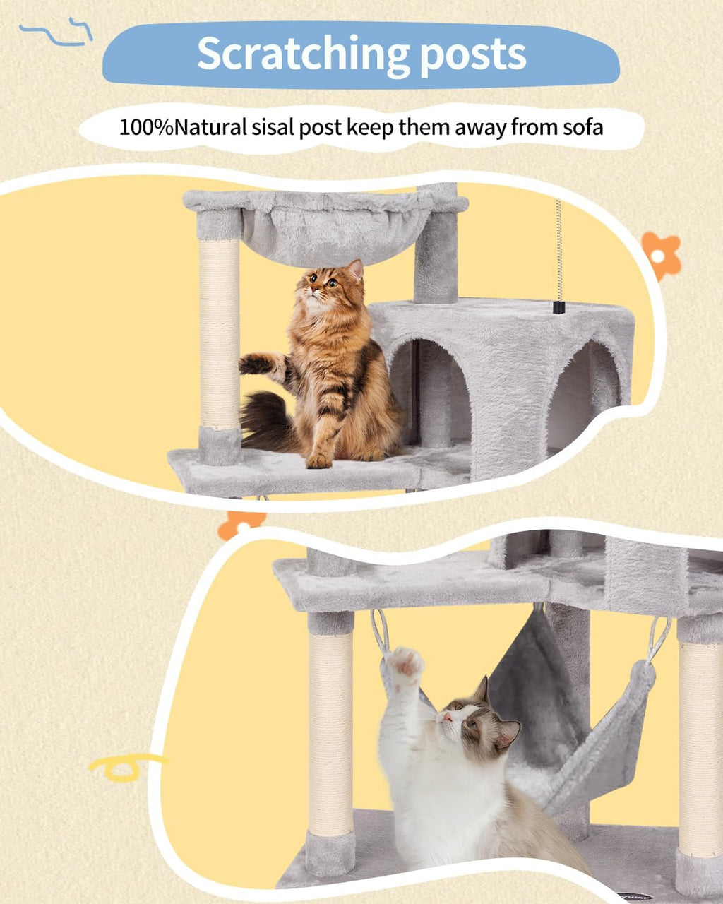 Cat Tree Cat Tower Condo Pet Activity Center Sisal Scratching Post
