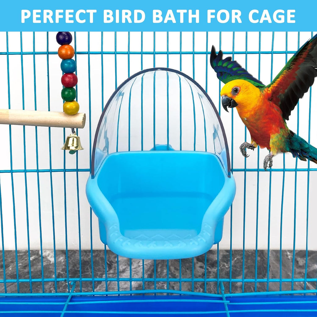 Bird Bath Box Hanging Birdbath Toy Parakeet Caged Bathing Tubs