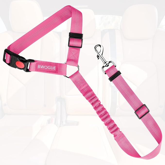 BWOGUE Pet Dog Cat Seat Belts, Car Headrest Restraint Adjustable Safety Leads - Image 2