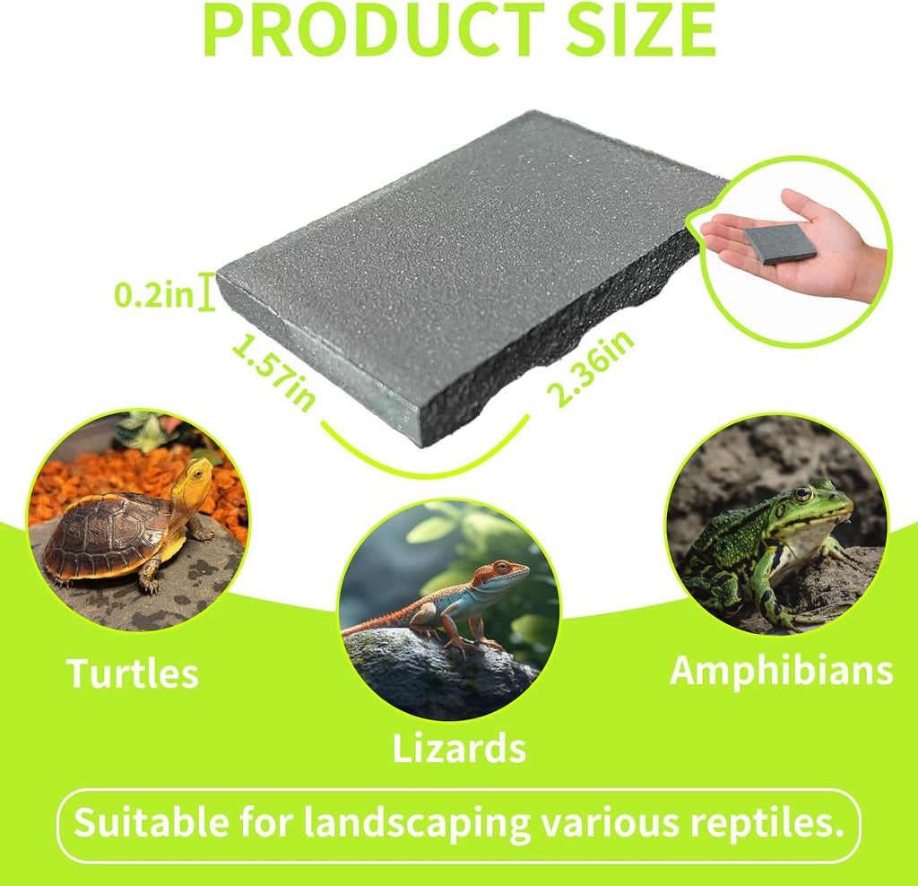 20pcs Turtle Basking Rock, Turtle Tank Decorative Stone, 2.36×1.57×0.2 Inches.Temperature Regulating Platform for Feeding, Basking and Nail Grinding, Ideal for Reptiles and Amphibians (Red)