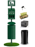 Dog Waste Station, 11.5 Gallon Pet Waste Station with Lockable Bag Dispenser – Heavy Duty Outdoor Dog Poop Station with Poop Bags & Can Liners for Parks, Apartments, Communities & Backyards