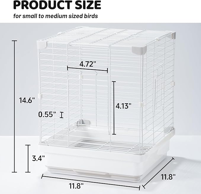 14.6" Portable Travel Bird Cage, Parrot Cage, Ample Room - Image 2