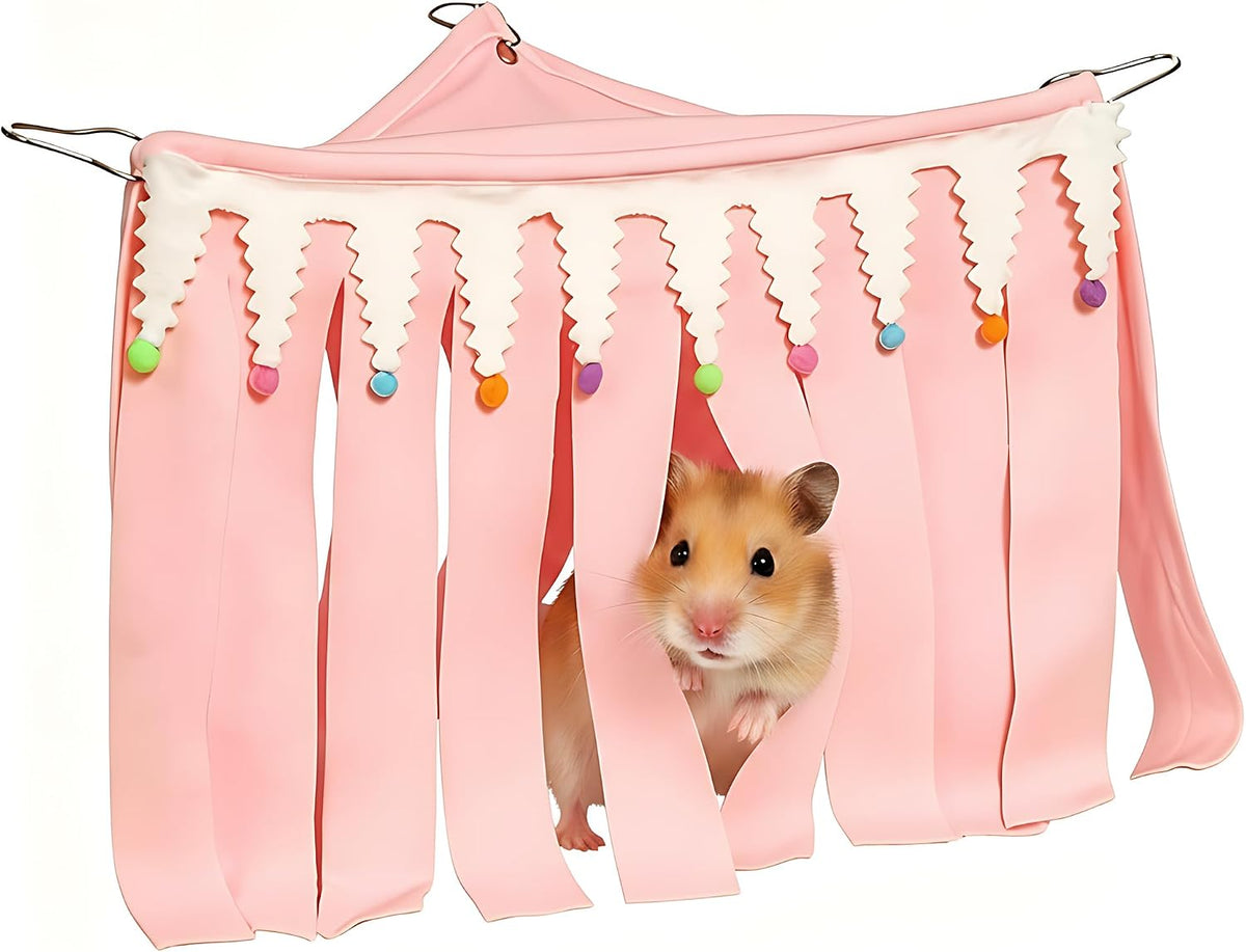 Corner Hamster Hideout, Space Saving Fleece Tent Bed for Wire Cage