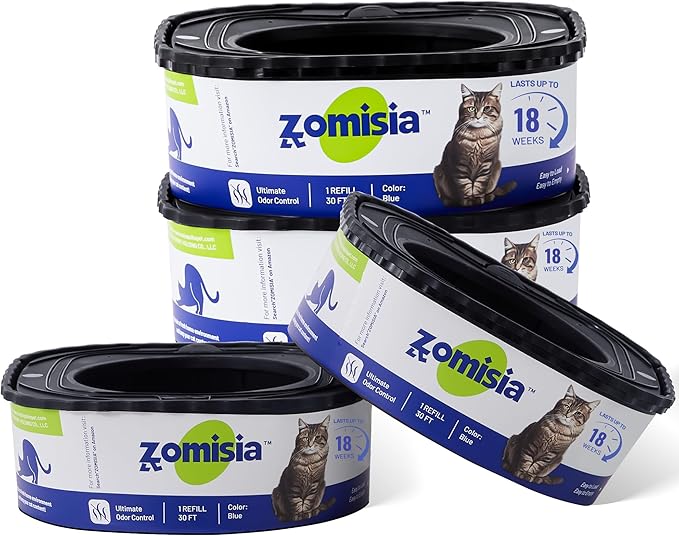 4 Pack Cat Litter Refill Bags, Non-See-Through Jumbo 120FT Cartridge Refill by Zomisia