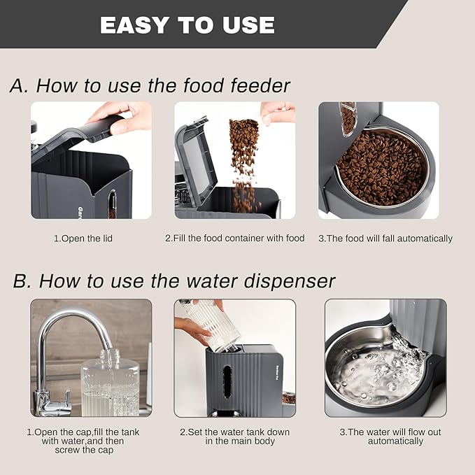Gardner Pet Automatic Gravity Cat Food Feeder and Water Dispenser Stainless - Image 5